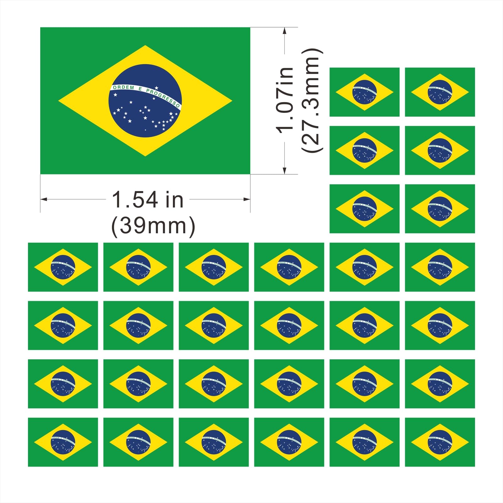 Womaha 30 Sheets Temporary Brazil Flag Tattoos for Kids Adults Fans Fake Face Tattoo Stickers, Green Yellow Blue - Image 2