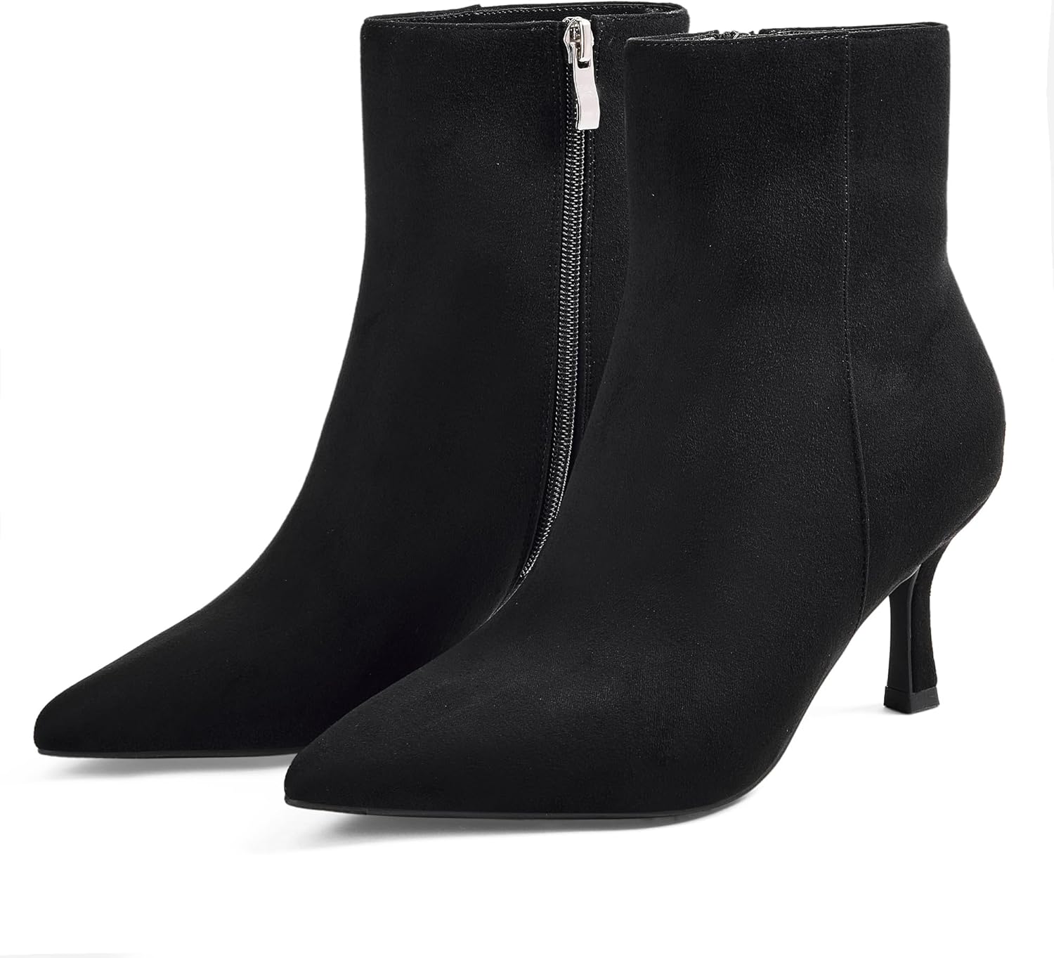 Elisabet Tang Women's Pointed Toe Booties 3 inches Heels Ankle Boots with Side Zipper Dressy Comfy Work Formal Winter Fall - Image 4