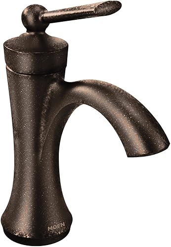 Miniatura 3 de Moen 4500ORB Wynford - Grifo de baño de arco alto de una manija con conjunto de drenaje, bronce aceitado, bronce aceitado
