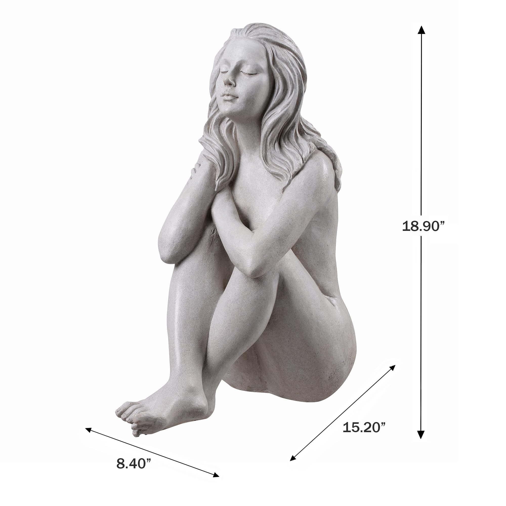 HI-LINE Gift Ltd. Gartenstatue Denkende Dame aus Kunstharz