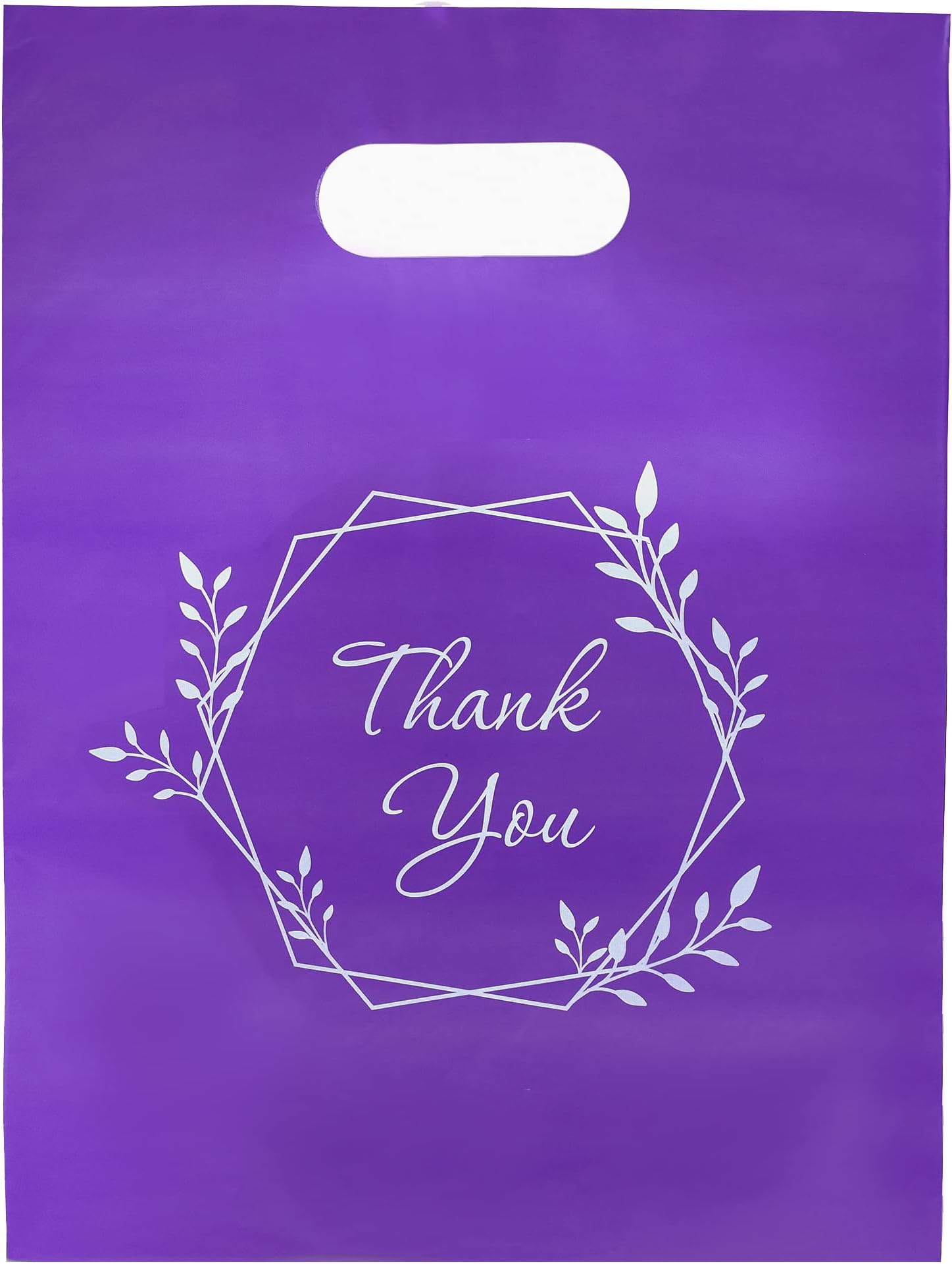 Merchandise bags 100 Purple Color 9"x12" Size 1.5Mil Thick Glossy With Handles