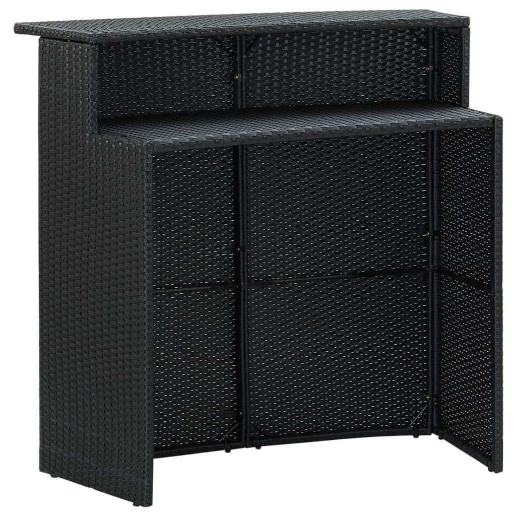 vidaXL Ensemble de Jardin 3 pcs Table et Chaises avec Coussins Noir
