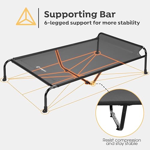 Miniatura 6 de Veehoo Cuna elevada original para perro, para exteriores, elevada, refrescante, XXL, CWC2417A