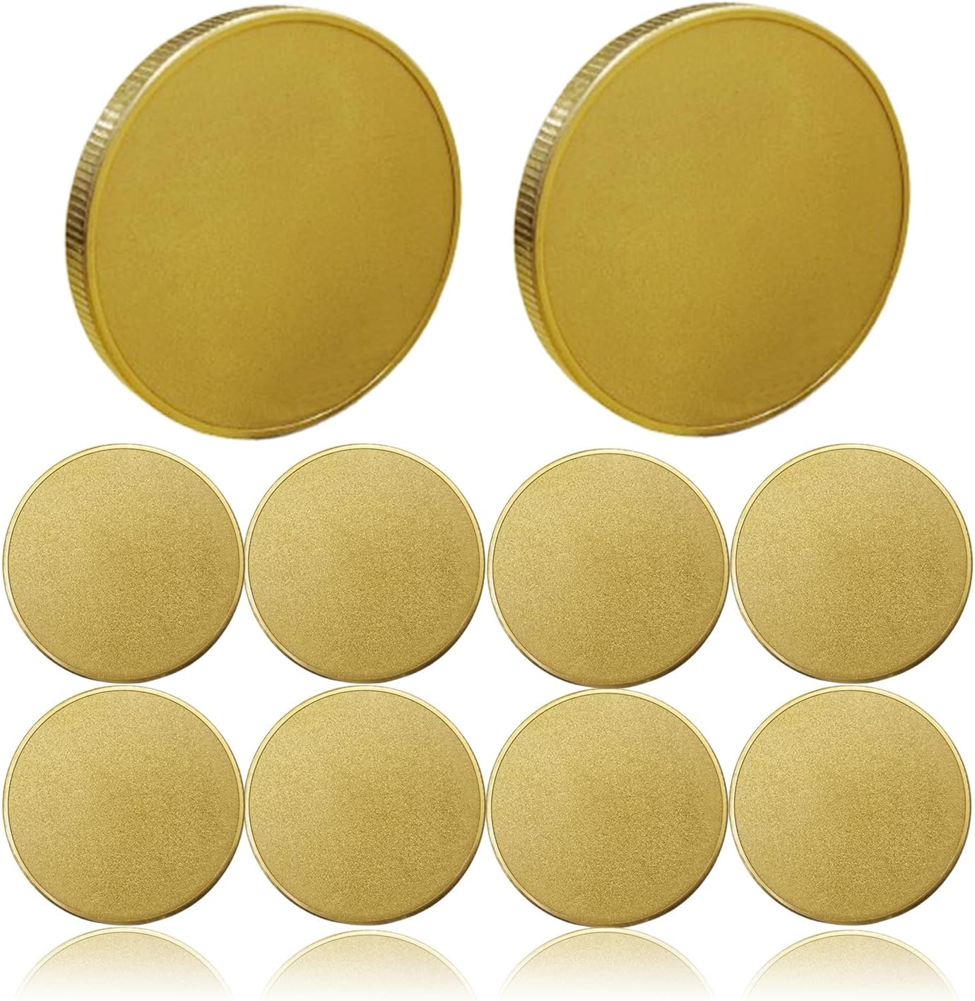 10Pcs Brass Blank Coins 4mm Thick, 40mm Diameter Solid Brass Coin Blanks for Laser Engraving with Plastic Case - Metal Blank Coins Bluk for DIY Crafts Gifts
