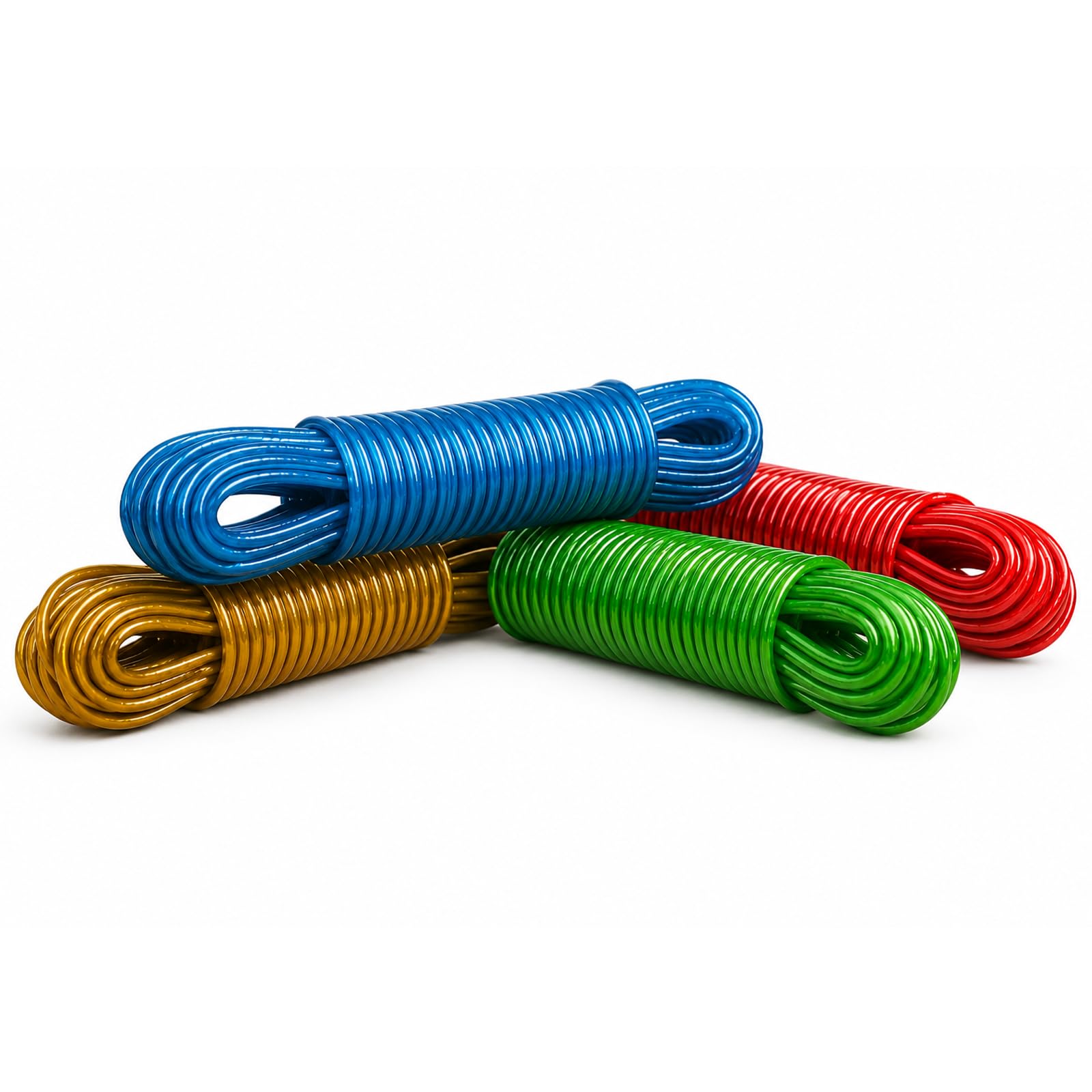 50m - 4mm Cloth Line Washing Line Rope Metal Core Laundry Clothes Lines Thick Strong Plastic PVC Cover for Clothes Drying Garden Outdoor Use - Assorted Colors