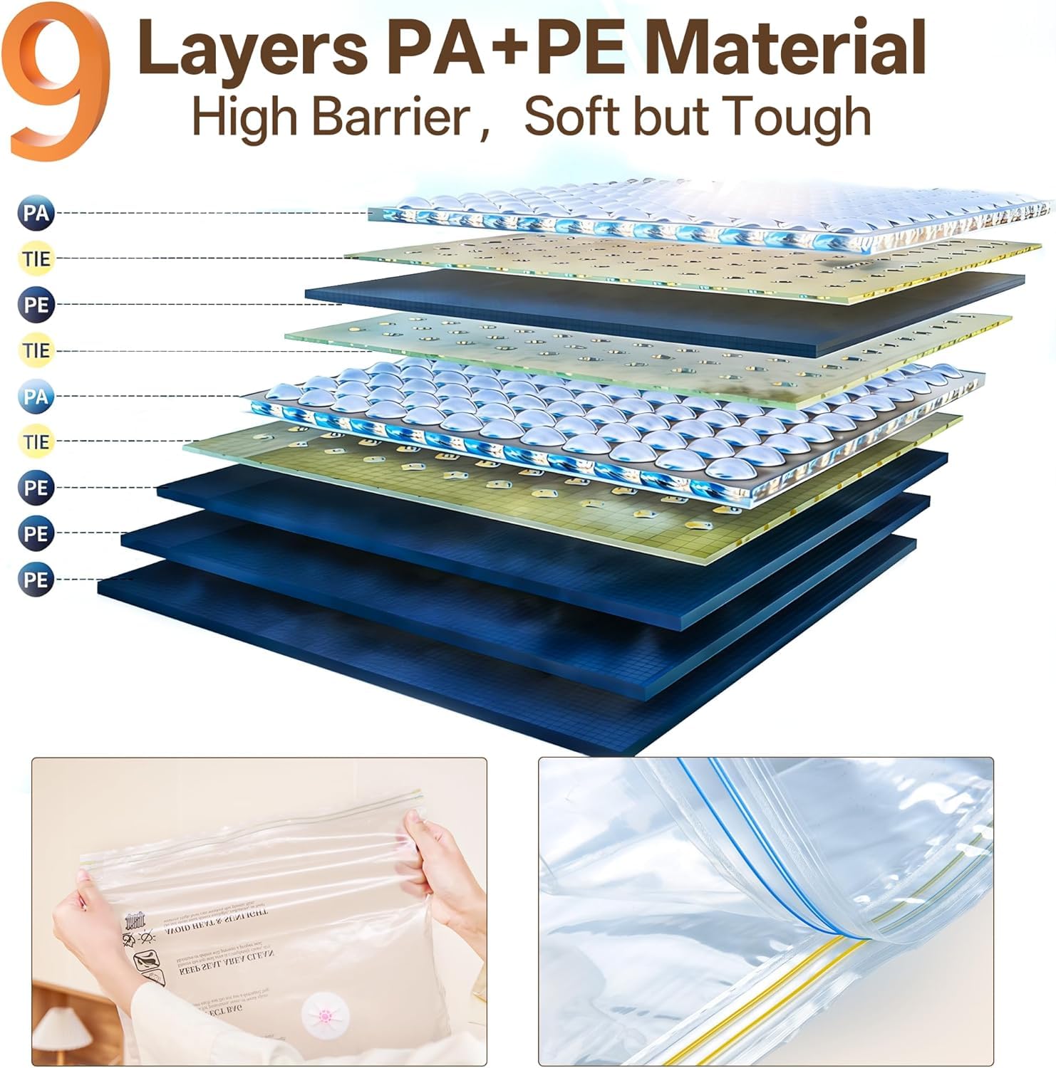 Lot de 15 sacs de rangement sous vide de voyage avec pompe sans fil rechargeable, pour économiser de l'espace pour vêtements, vêtements, bagages et valises