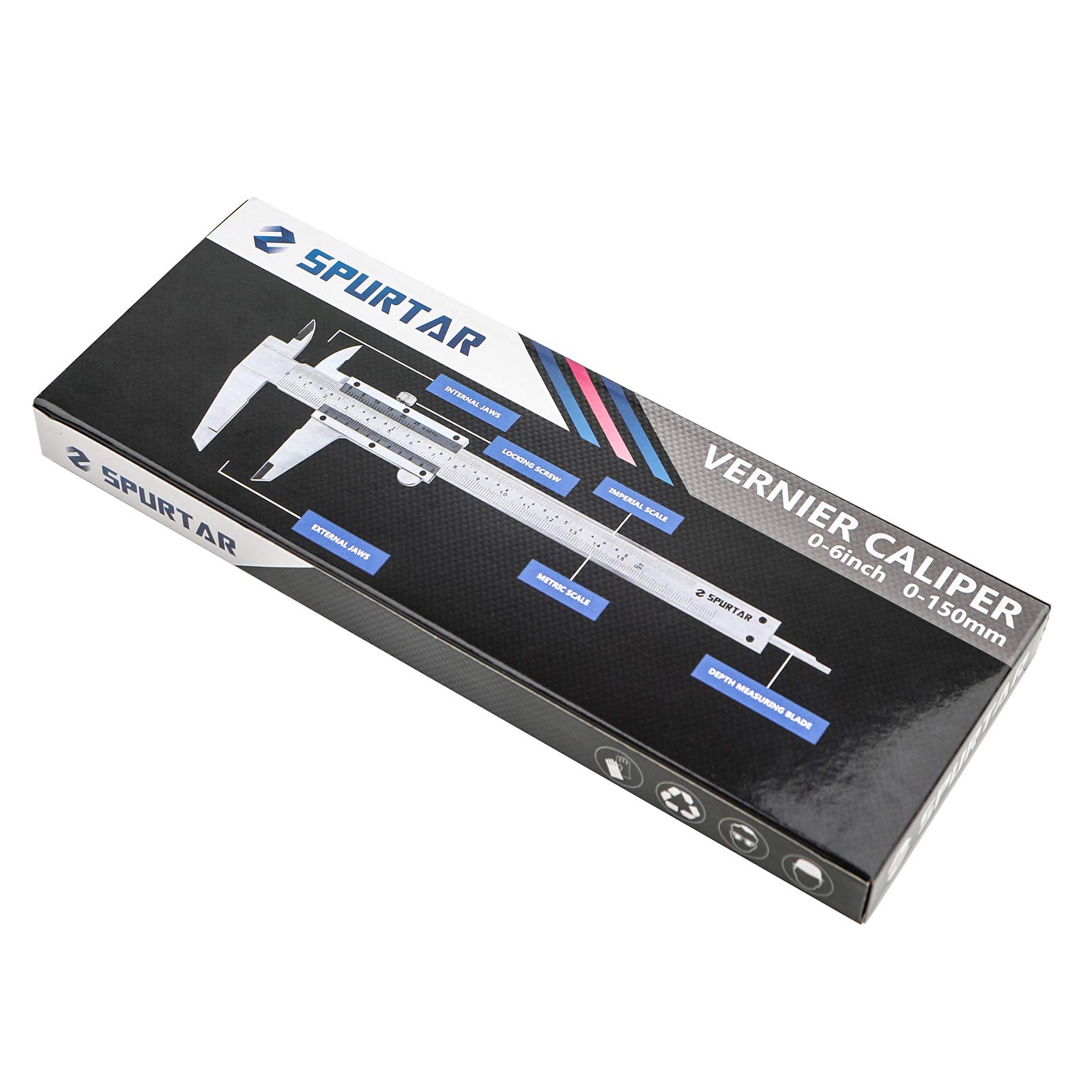 Buy Spurtar Vernier Calipers, 6" Stainless Steel Non Digital Caliper, 0
