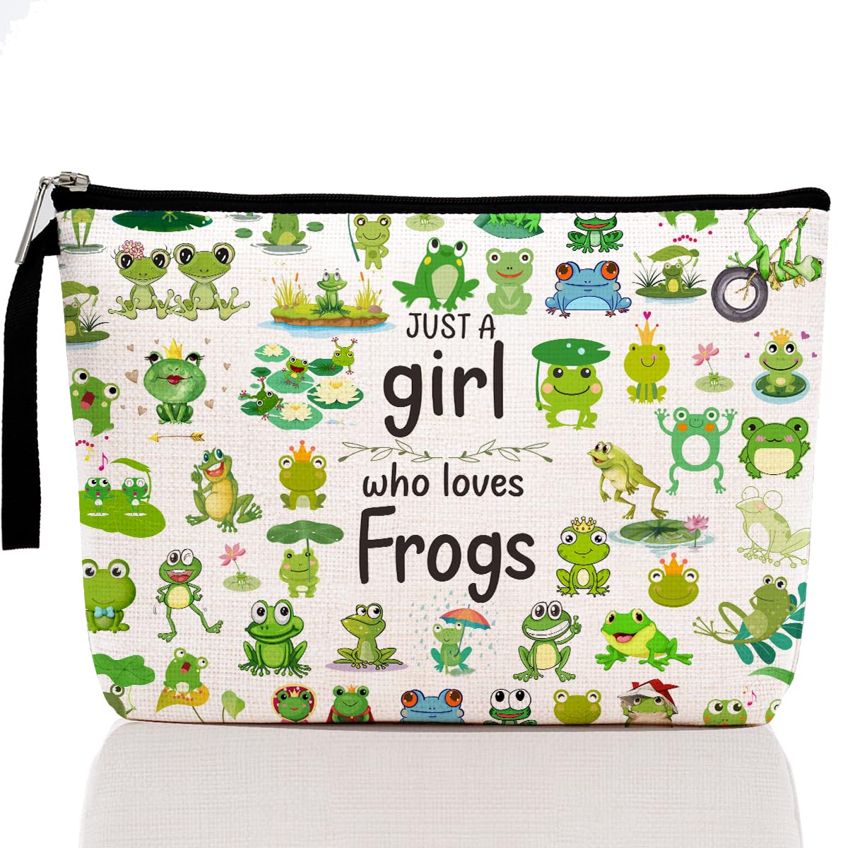 Funny Frog Gifts Makeup Bag Frog Stuff for Girls Women Daughter Niece Best Friend Coworker Sister Frog Animal Lover Gifts for Women Cosmetic Bag