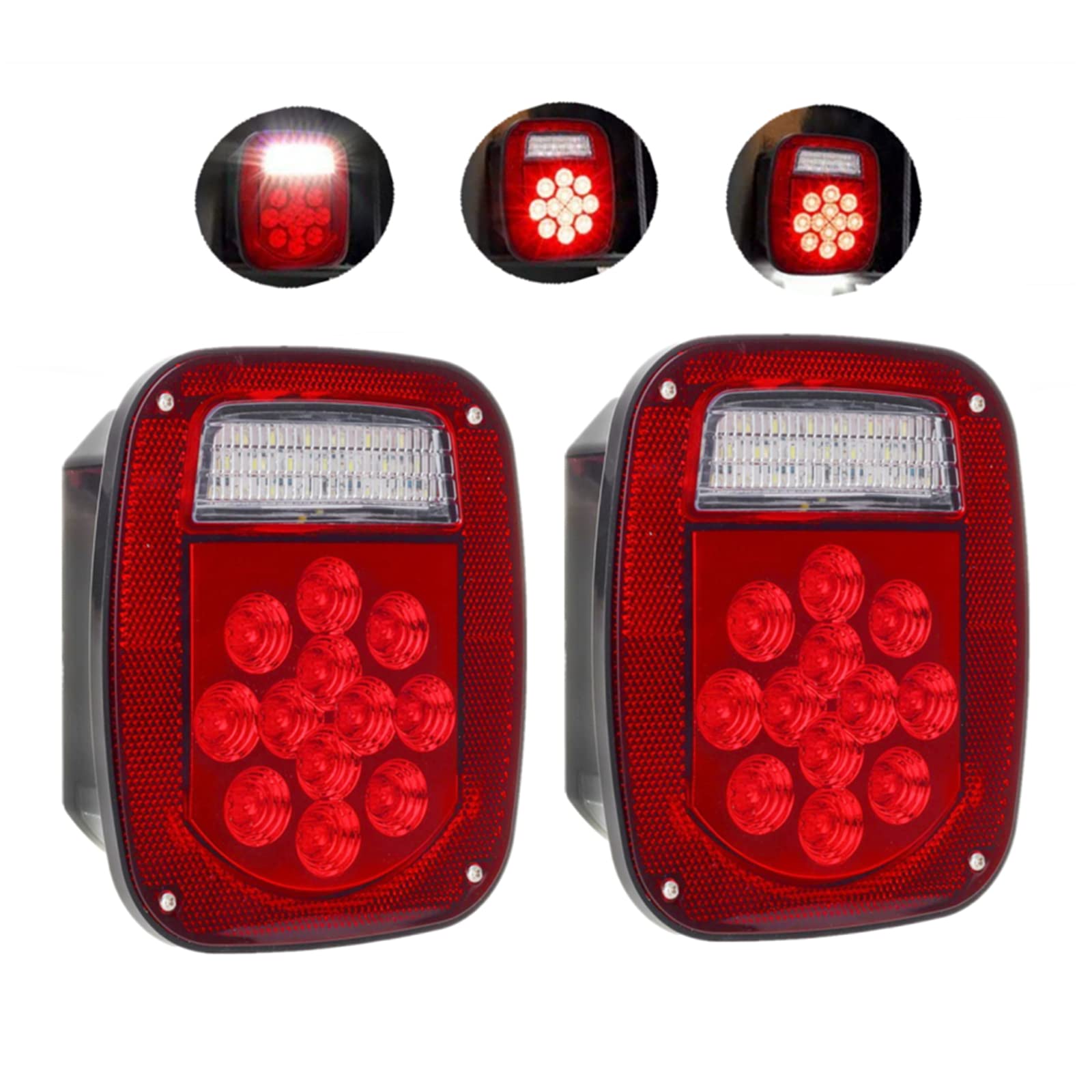 Photo 1 of  Red White 39LED Stop Turn Tail Lights Dual-Color Backup Reverse Lights