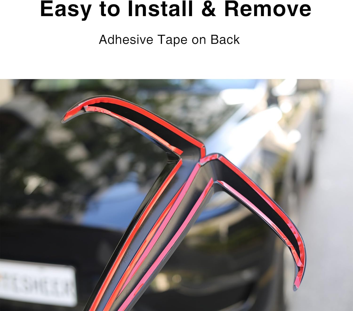 for Model 3 Front Fog Light Trim Cover Carbon Fiber Fog Light Cover for Tesla 2017-2023 Model 3 Eyebrow Spoiler Accessories Fog Lamp Frame Blade Trim (Glossy Black)