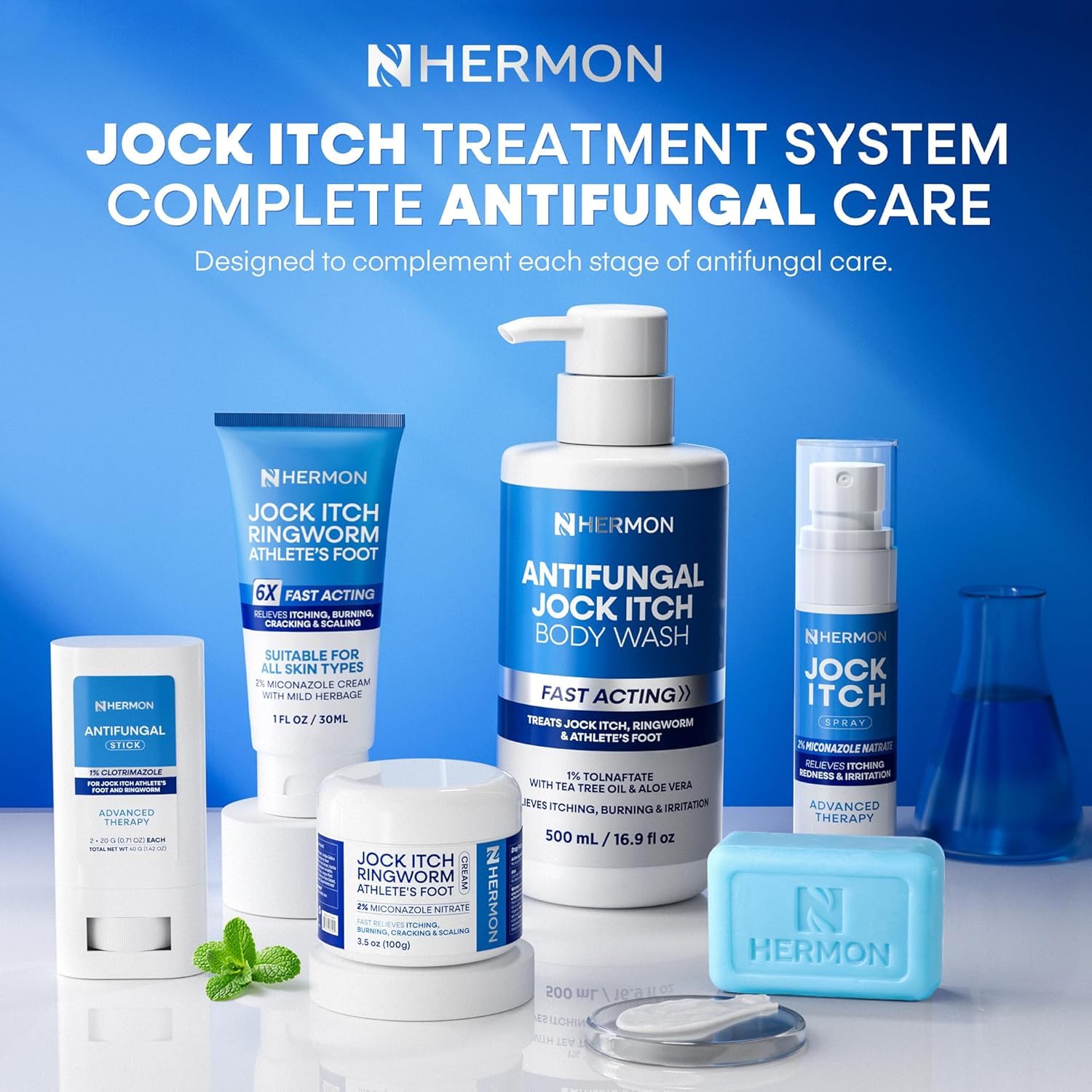Hermon Jock Itch Antifungal Cream, Ringworm Treatment for Humans, Athlete's Foot Treatment, Ringworm Cream for Humans, Foot & Body Balm, Provides Soothing Relief-2 Pack — Amazon image 7