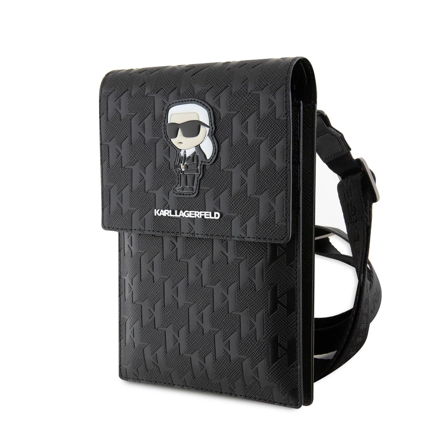CG Mobile Karl Lagerfeld Saffiano Mono Ikonik Wallet - Black