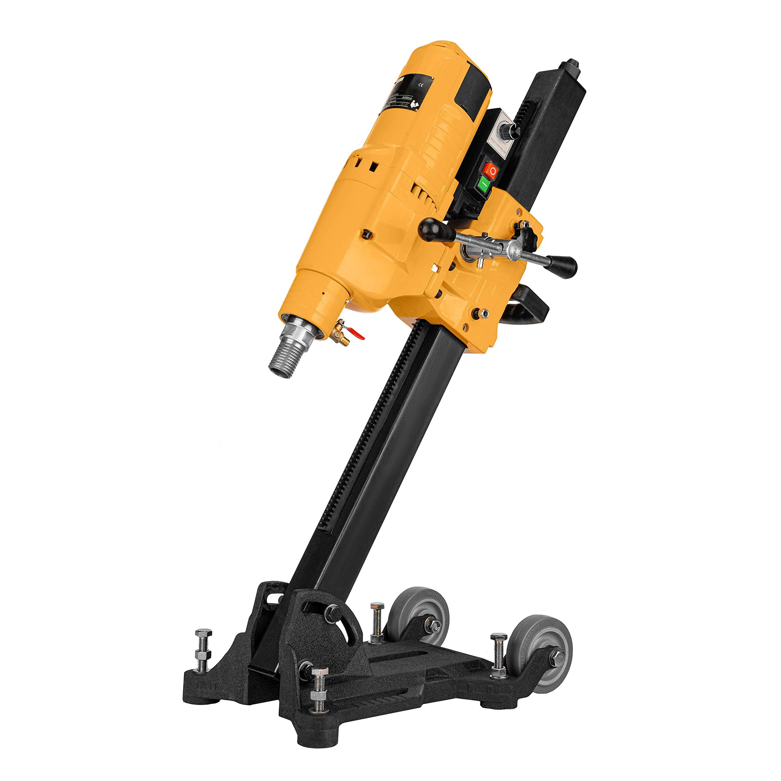Carotatrice 3950 W su Supporto Inclinabile con Rulli di Trasporto - Carotatrice Diamantata 580 Giri/min - Carotatricce Ø 12–255 mm con Interruttore PRCD per Carotaggio a Umido e a Secco