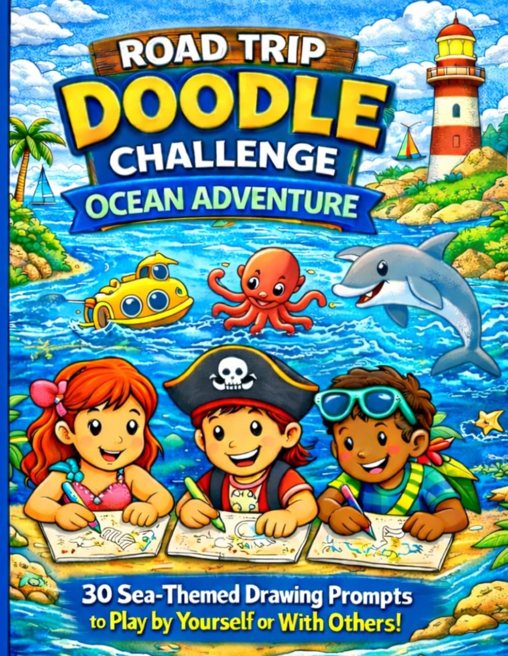 Road Trip Doodle Challenge Ocean Adventure: A Creative Drawing Game for Kids Ages 5–10