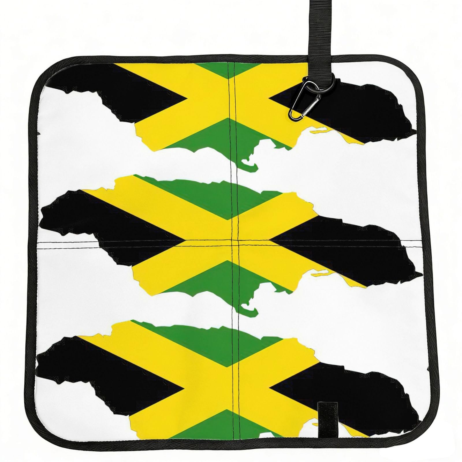 bghdfa Jamaica Flag Map Print Outdoor Sitting Mat Waterproof Oxford Cloth Seat Cushion Folding Foam Camping Seat For Picnic