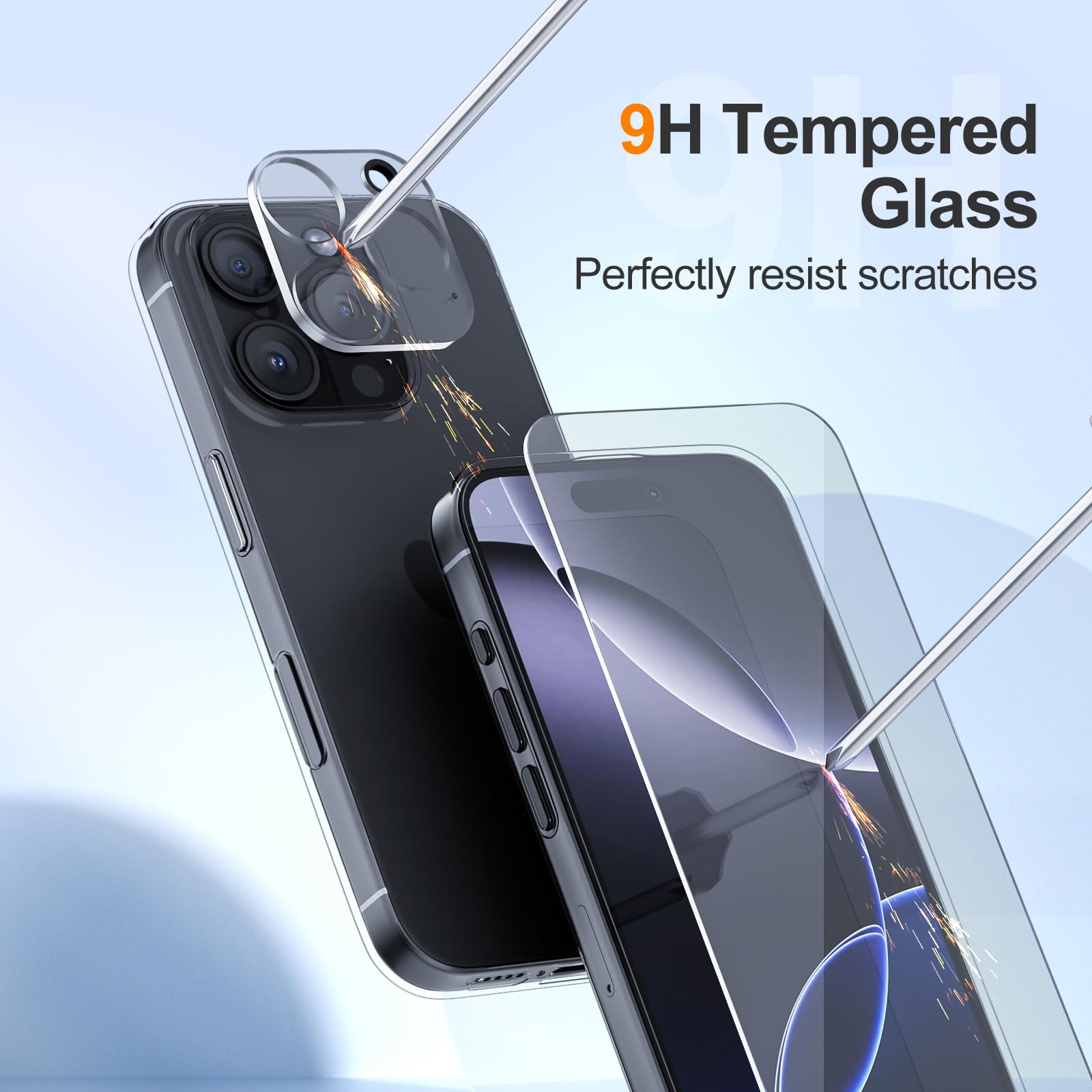 STARRYNOVA Transparent Case Compatible with iPhone 16 Pro Max, 5 in 1 Screen Protector and Lens Protector Crystal Clear Silicone Cover - Image 4