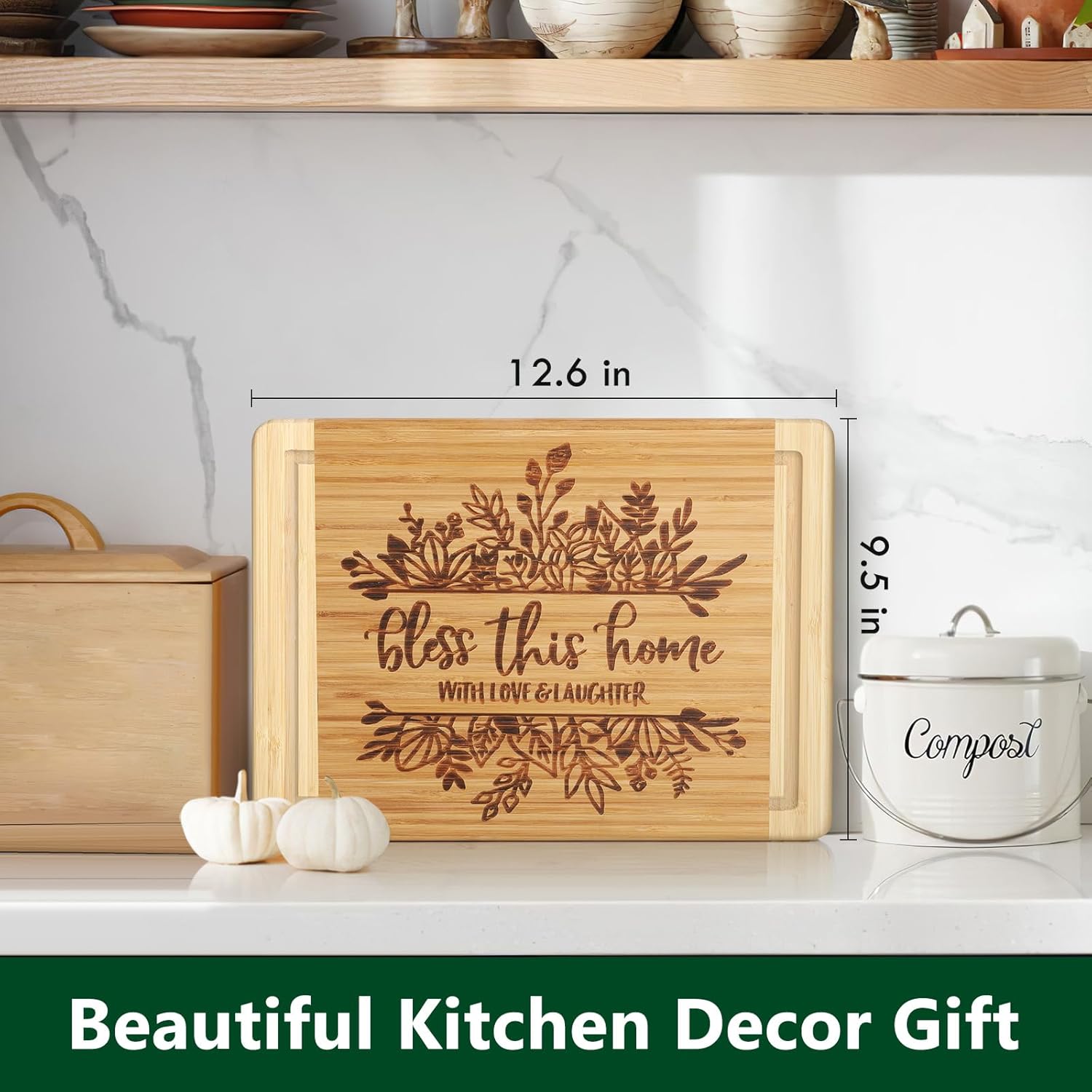 House Warming Gifts New Home, Engraved Cutting Board Housewarming Gifts, New Home Gift Ideas for New Homeowner, New House Gifts for Women Men Couple Neighbor Friend Family - Bless This Home - Image 3