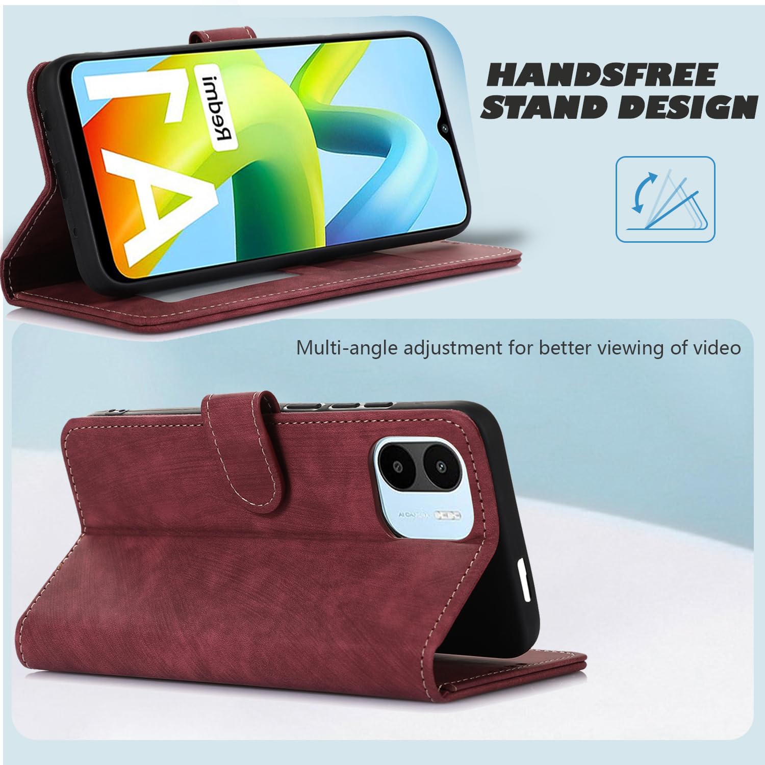 Mulbess Custodia per Xiaomi Redmi A1, Cover Magnetica Flip con
