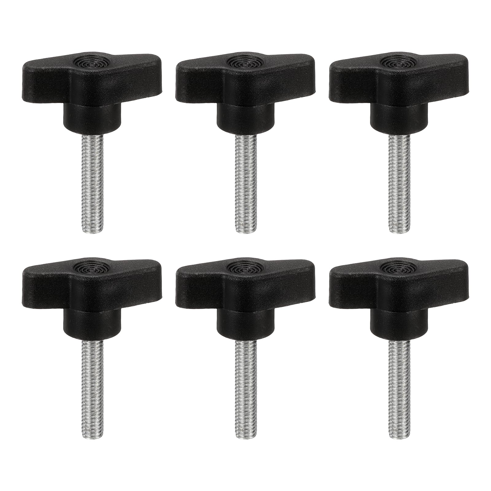 PATIKIL M6 x 30mm Tee Wing Thumb Screws, 6Pcs Carbon Steel Mechanical Handle Bolt Thumb Screws for Remove Replace Hand Clamping Tightening Knobs Power Supply, Black โ image 1