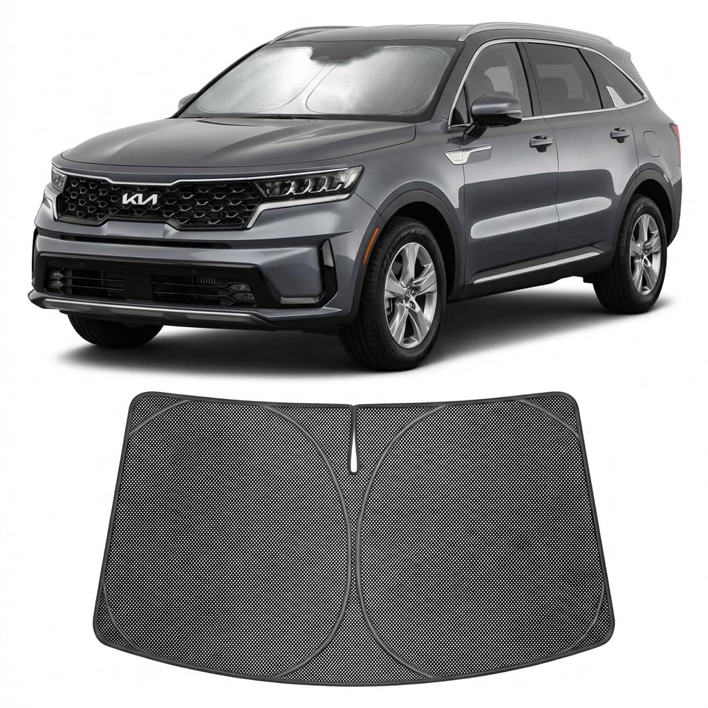 Proadsy Custom Fit 2021-2026 Kia Sorento Windshield Sun Shade, Blocks Heat