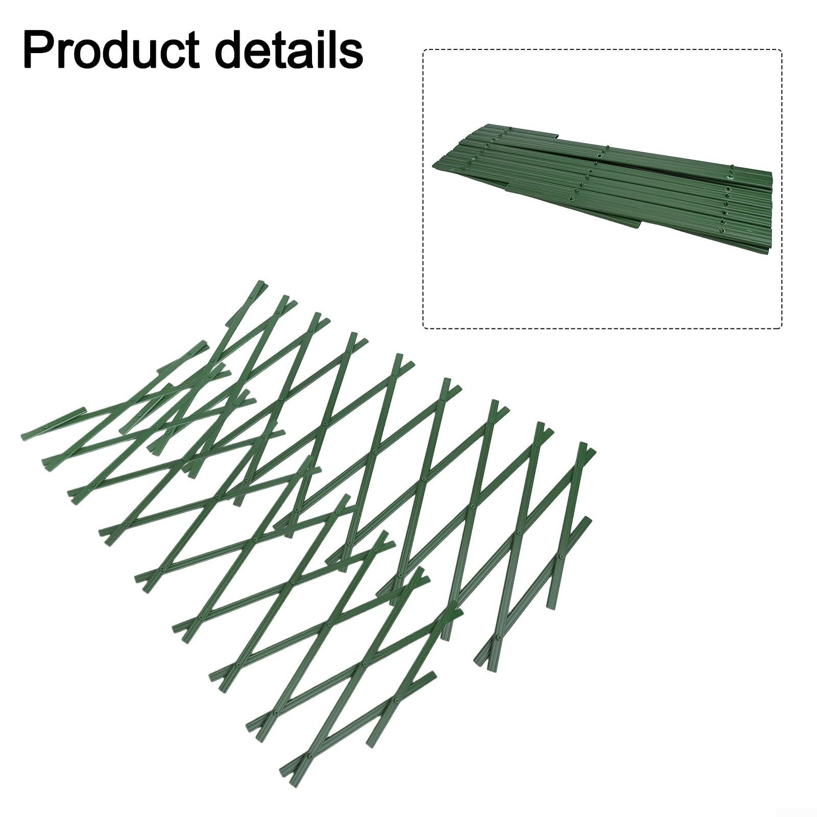 Expandable PVC Garden Trellis for Climbing Plants, Adjustable 1.8m* 30cm Green Lattice Fence Support for Vines Roses Clematis(2pcs) — view 4