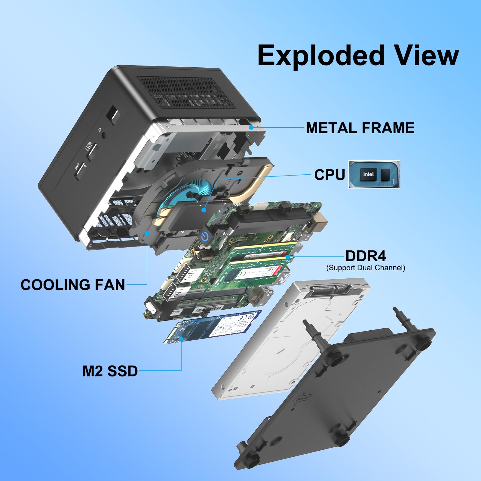 2023 Intel NUC 13 Pro,NUC13ANHi5 Versatile Mini PC 16GB RAM&512GB