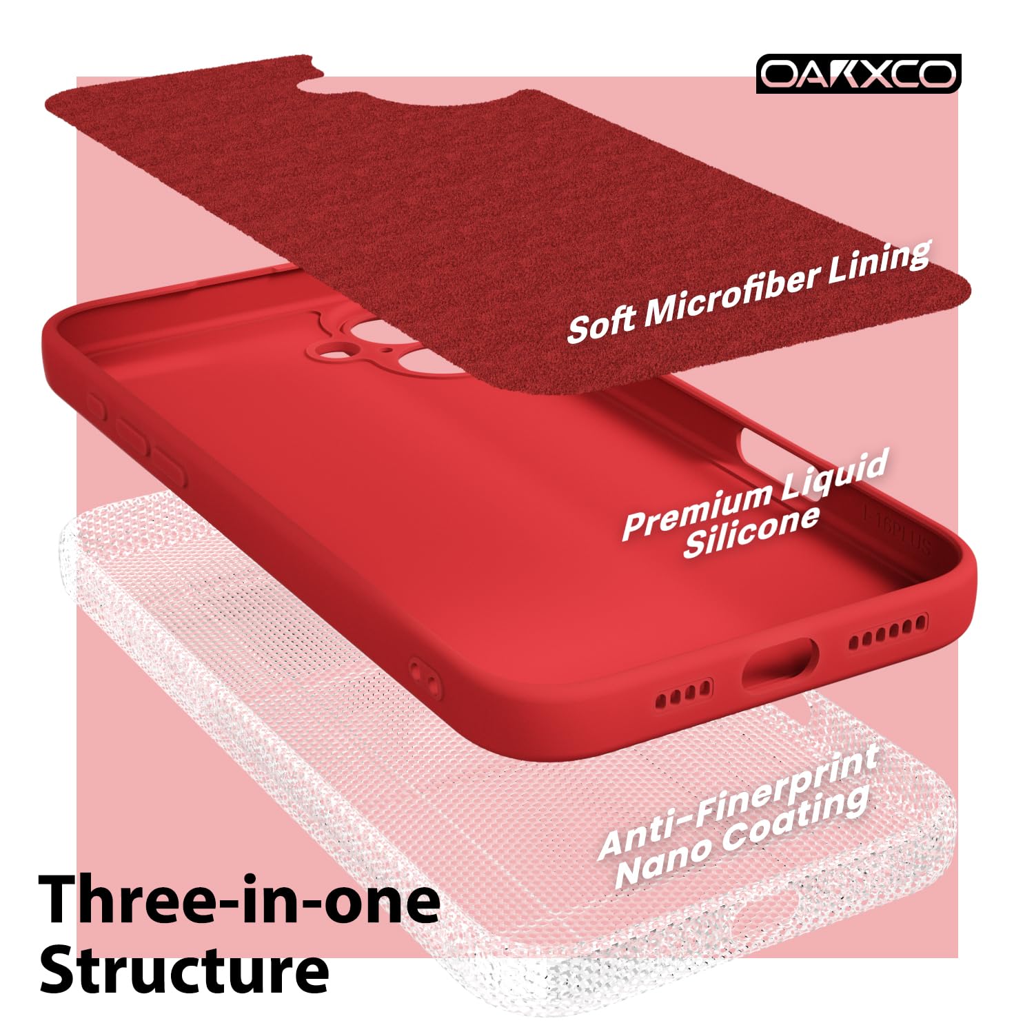oakxco for iPhone 16 Pro Max Case Liquid Silicone, Soft Rubber Gel Elegant Aesthetic Basic Simple Cover, Cute Thin Slim TPU Matte Solid Color Plain Smooth Case for Women Girl, Light Pink — view 527