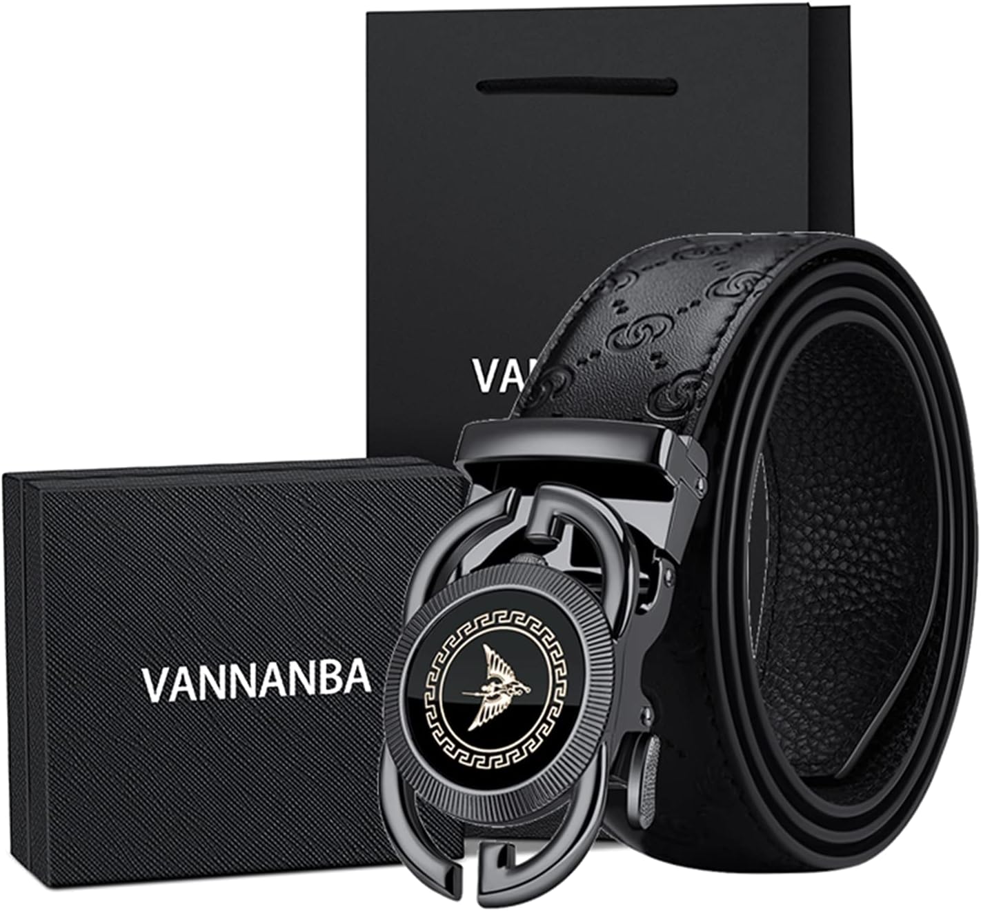 VANNANBA Leather Ratchet Belts for Men Automatic Buckle with Belt Box, Gift for Men - Image 7
