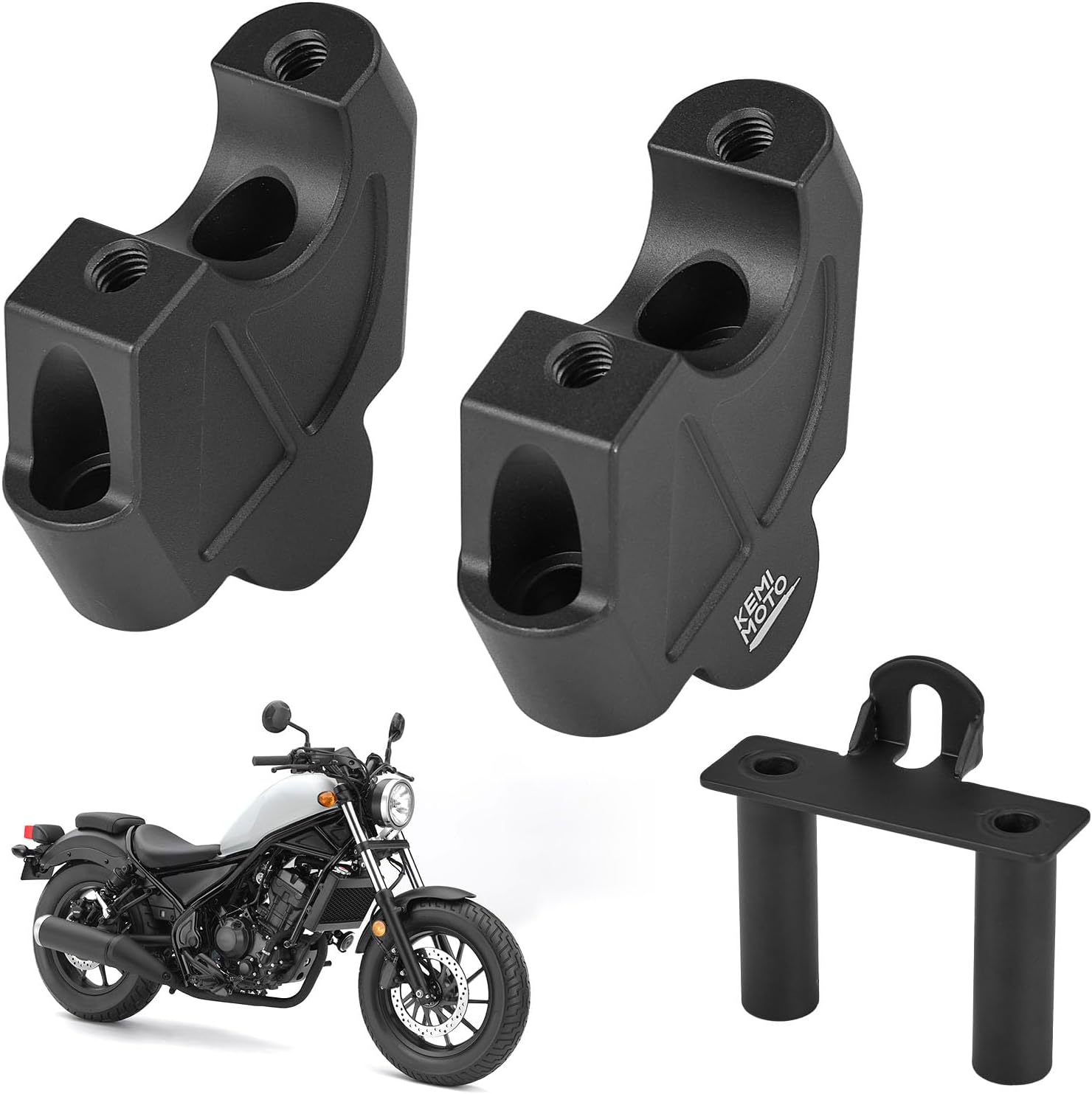 KEMIMOTO Motorcycle Handlebar Risers with Dashboard Bracket Compatible with Rebel CMX 300 500 1100 DCT 2026-2017 Raised 27mm/1 Inch Height Handle Bar Clamp Riser Rebel Accessories