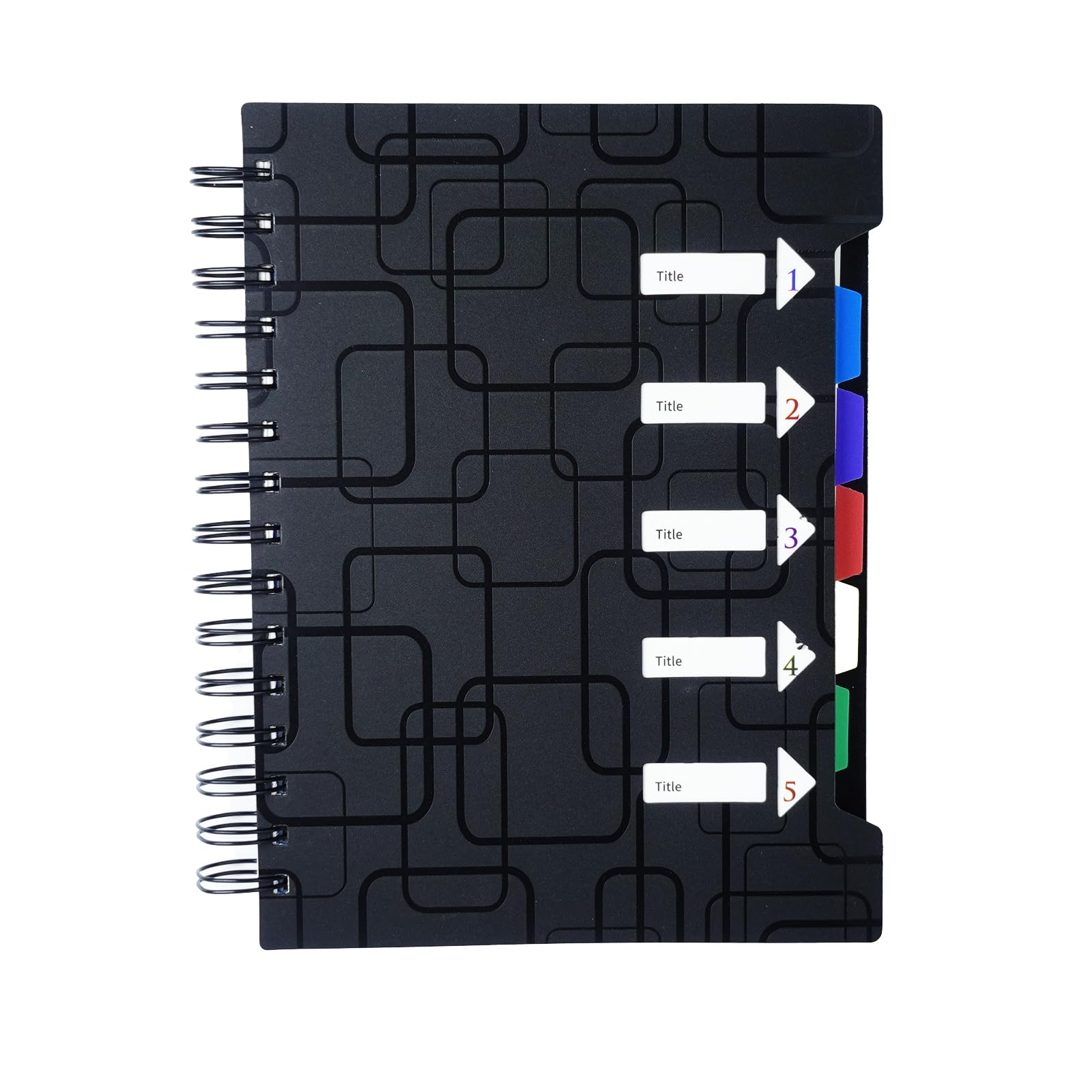 Quaderno A5 Con 5 Divisori Colorati - 240 Pagine, Copertina Rigida, Per Scuola, Ufficio E Appunti - Foto 8