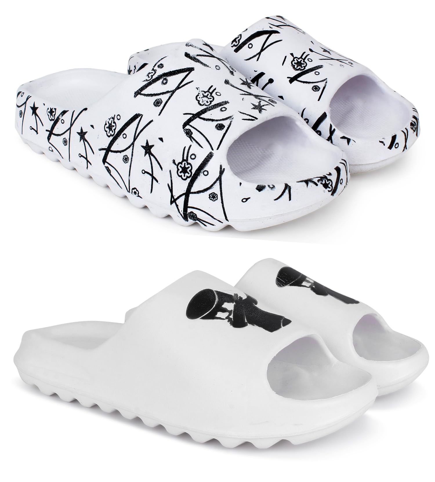 pampy angel Men Combo Pack of 2 Pairs of Slides Flip Flops Slippers Anit Skid Zig Zag 2-picture-22