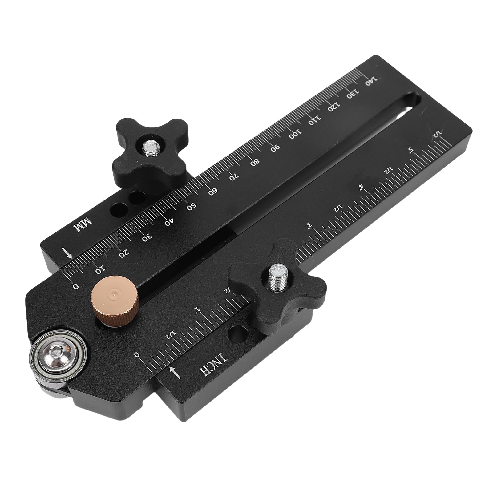 Jiawu Maschera per da Tavolo per Strappi Sottili e Veloci, Utensile in Alluminio per Carpentieri, Scanalatura a T da 3/8 X 3/4 Pollici, Ideale per Tagli Precisi, Nera