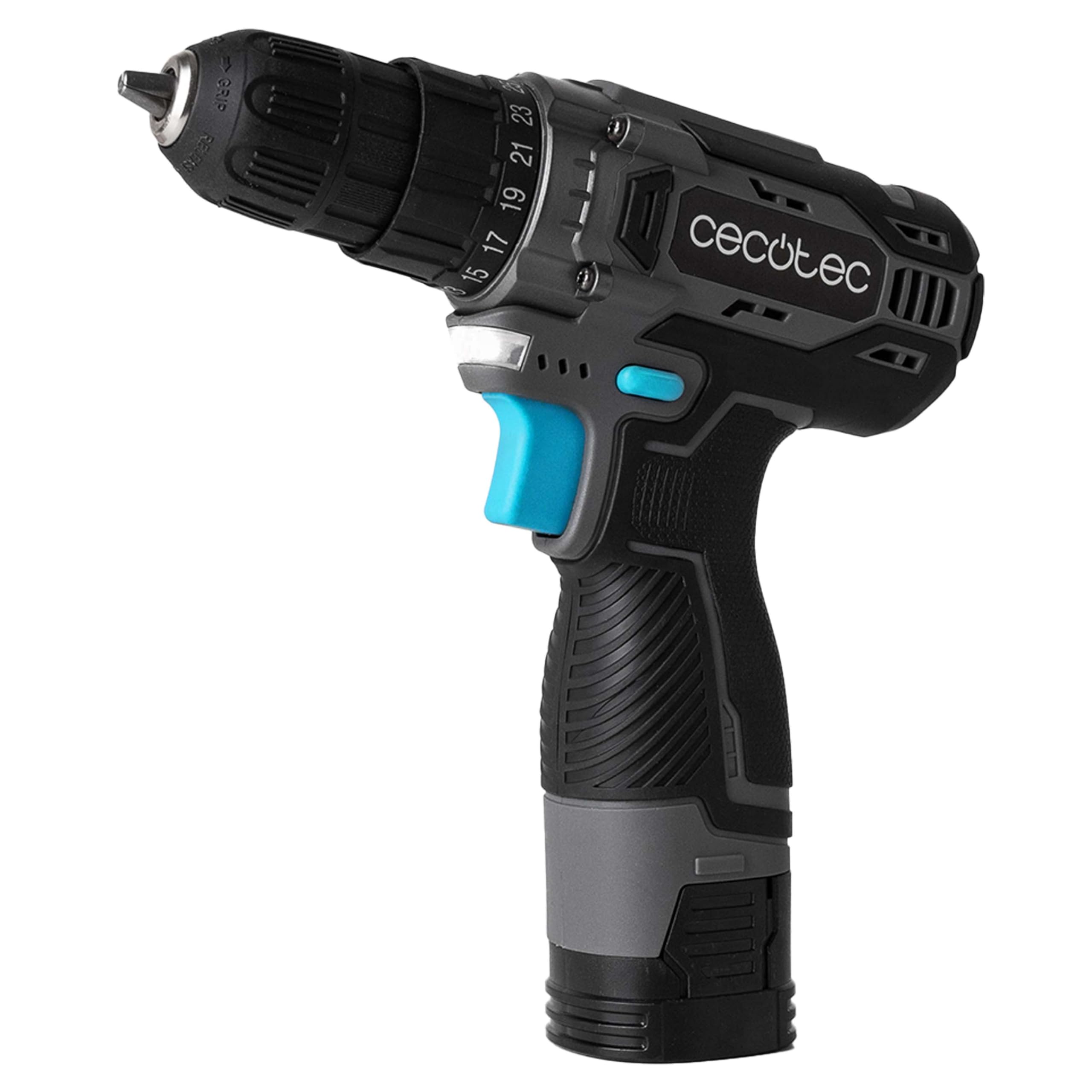 Cecotec Perceuse Visseuse à 2 Batteries 16V et 2000mAh PowerForce 1620 Easy Hand. 2 Niveaux de Vitesse jusqu'à 1500 tr/min, Couple de Serrage de 38Nm Réglable en 25+1 Niveaux.