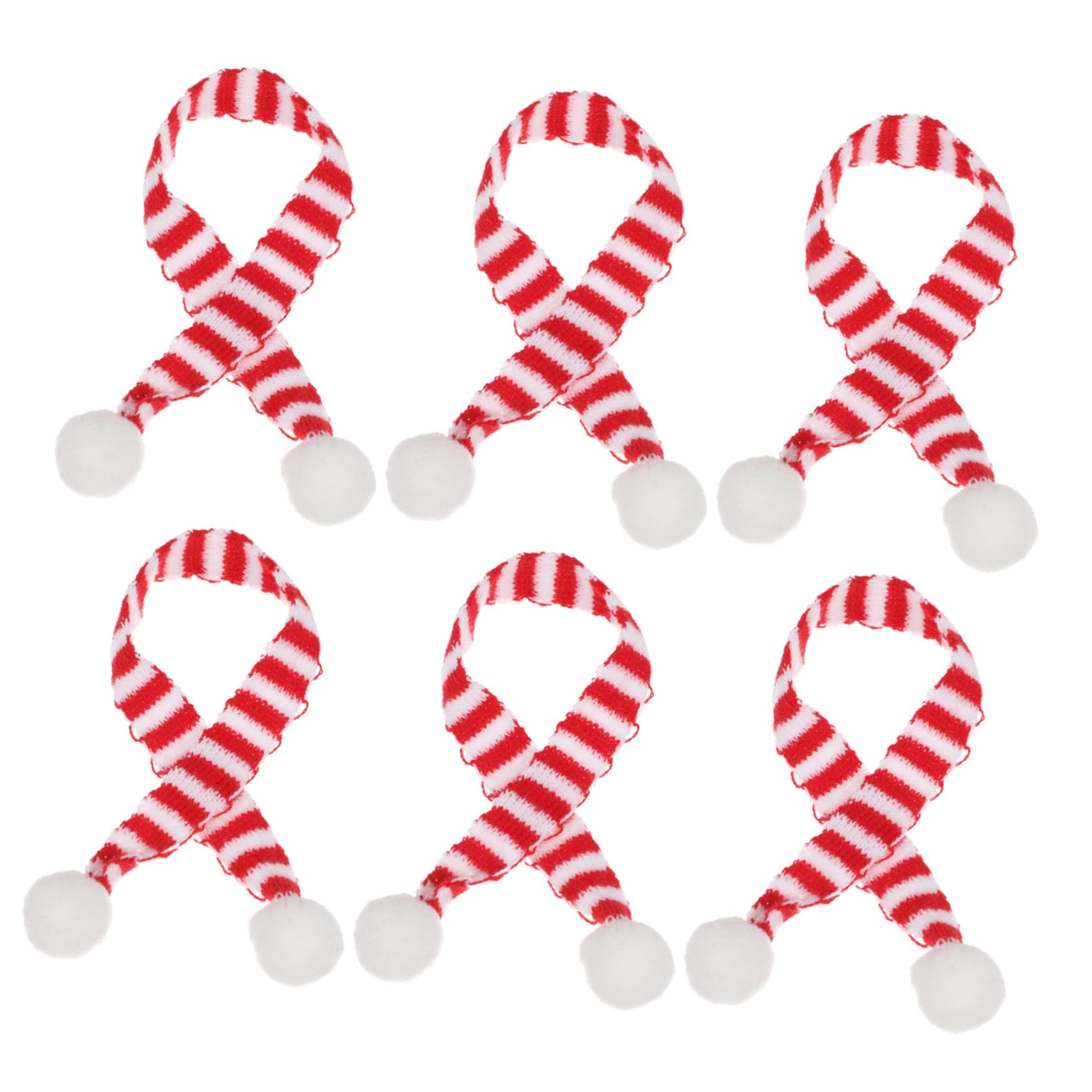 6 Pezzi mini sciarpa natalizia sciarpa per mini sciarpe natalizie lavorate a maglia plaid della bottiglia