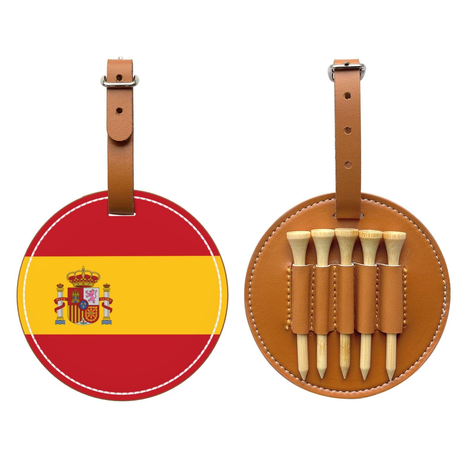 WXXWXD Spanish flag Printed Golf Tee Storage Bag - Portable Storage, Easily Organize Tees