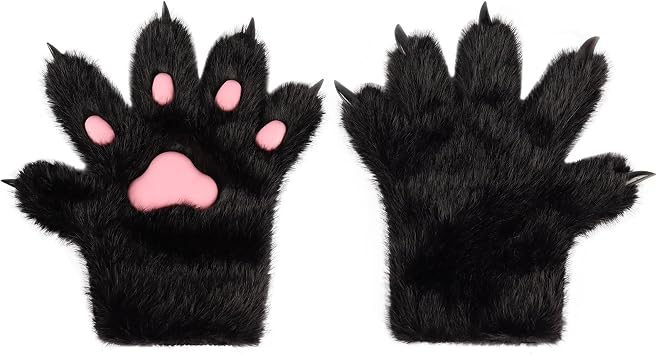 Cosplay Gloves, Cats, Paws, Bear, Cute, Fluffy, Warm, Animal Gloves, Autumn, Winter, Cold Protection, Fashion, Events, Transformation, Props