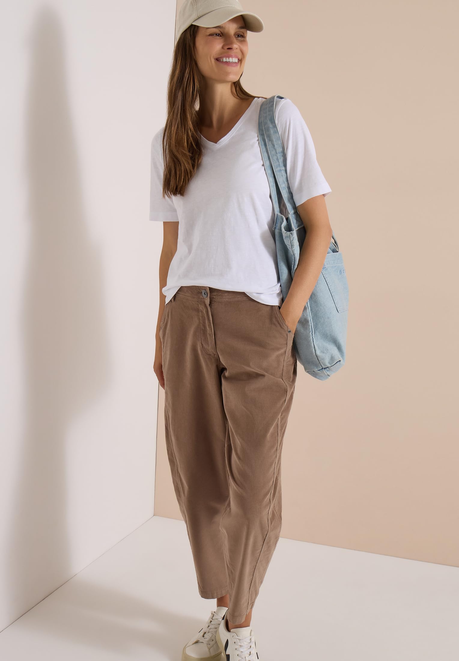 Cecil Damen Mid Waist Barrel Leg Hose im Casual Fit 3818649