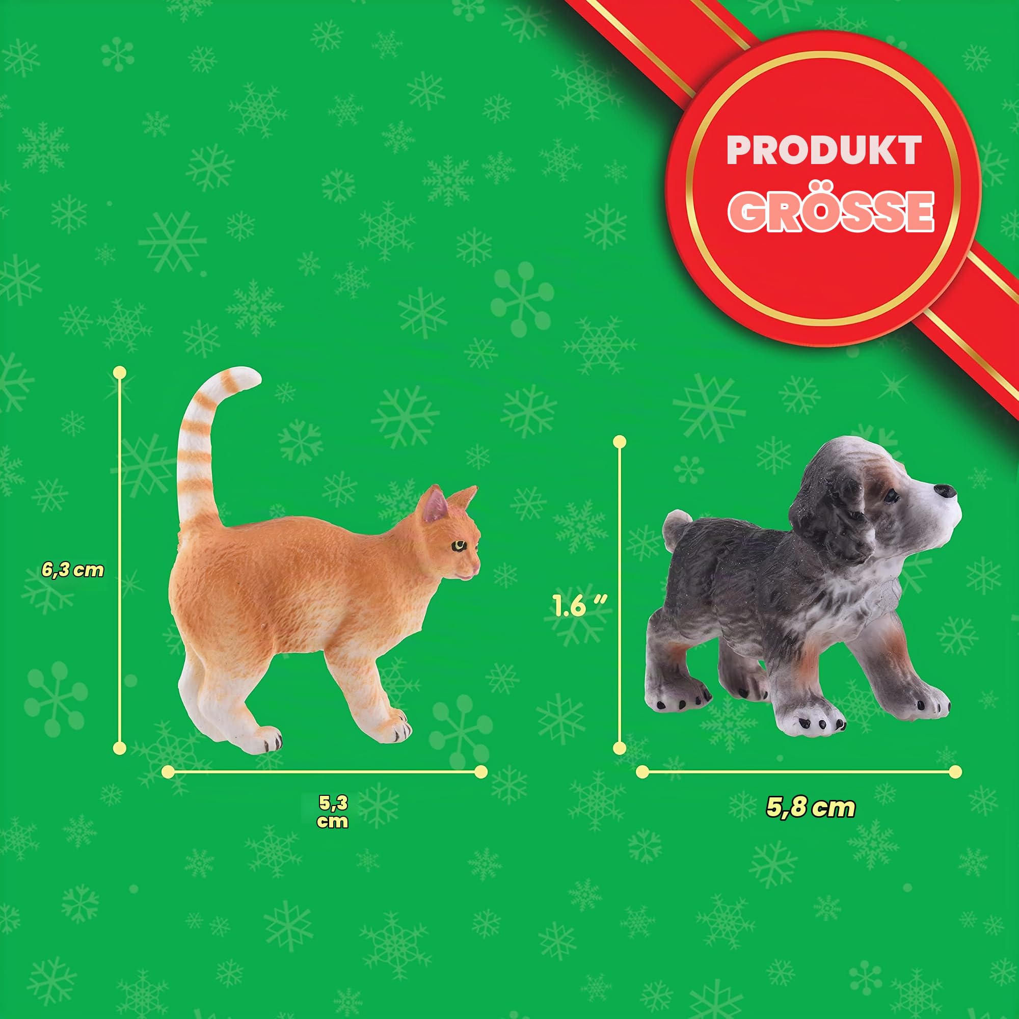 JOYIN Weihnachts-Adventskalender 2025 mit Hund und Katze, Tier-Actionfiguren, Spielset, Tierspielzeug, 24-Tage-Countdown-Adventskalender