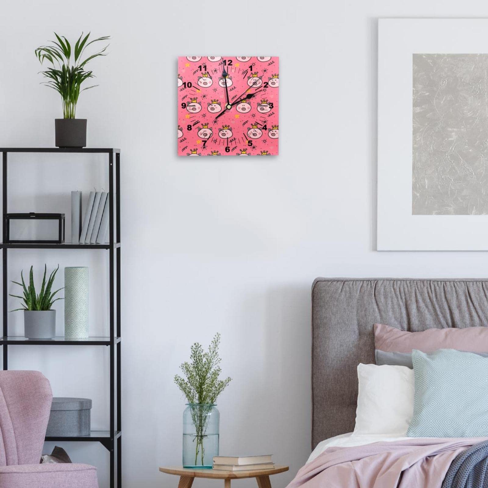 speecheese Vos in aquarellook, wandklok, mooie klok voor