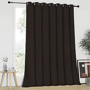 NICETOWN Blackout Curtain for Sliding Glass Door - Insulated Window Covering for Dividing Space/Office, Decorative Light Sound Reducing Patio Door Blinds (Brown, W100 x L95)