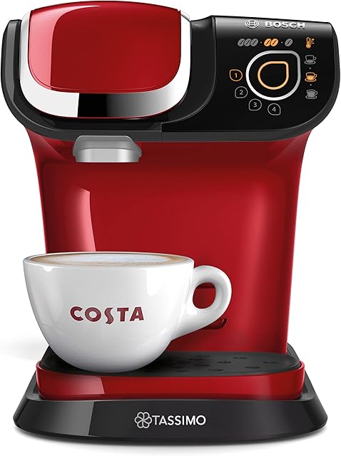 Tassimo Bosch My Way 2 TAS6503GB Coffee Machine, 1500 Watt, 1.3 Litre - Red