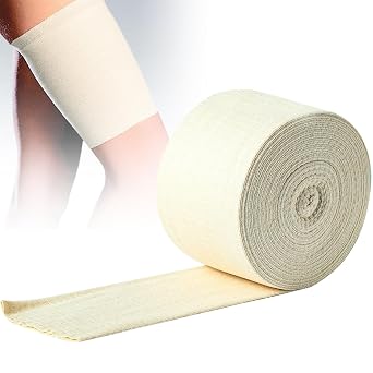 Elasticated Tubular Support Bandage Cotton Stockinette Tubing Size F Reusable Compression Sport Bandage Roll for Arm Leg Knee 3.9 Inch x 5.46 Yard