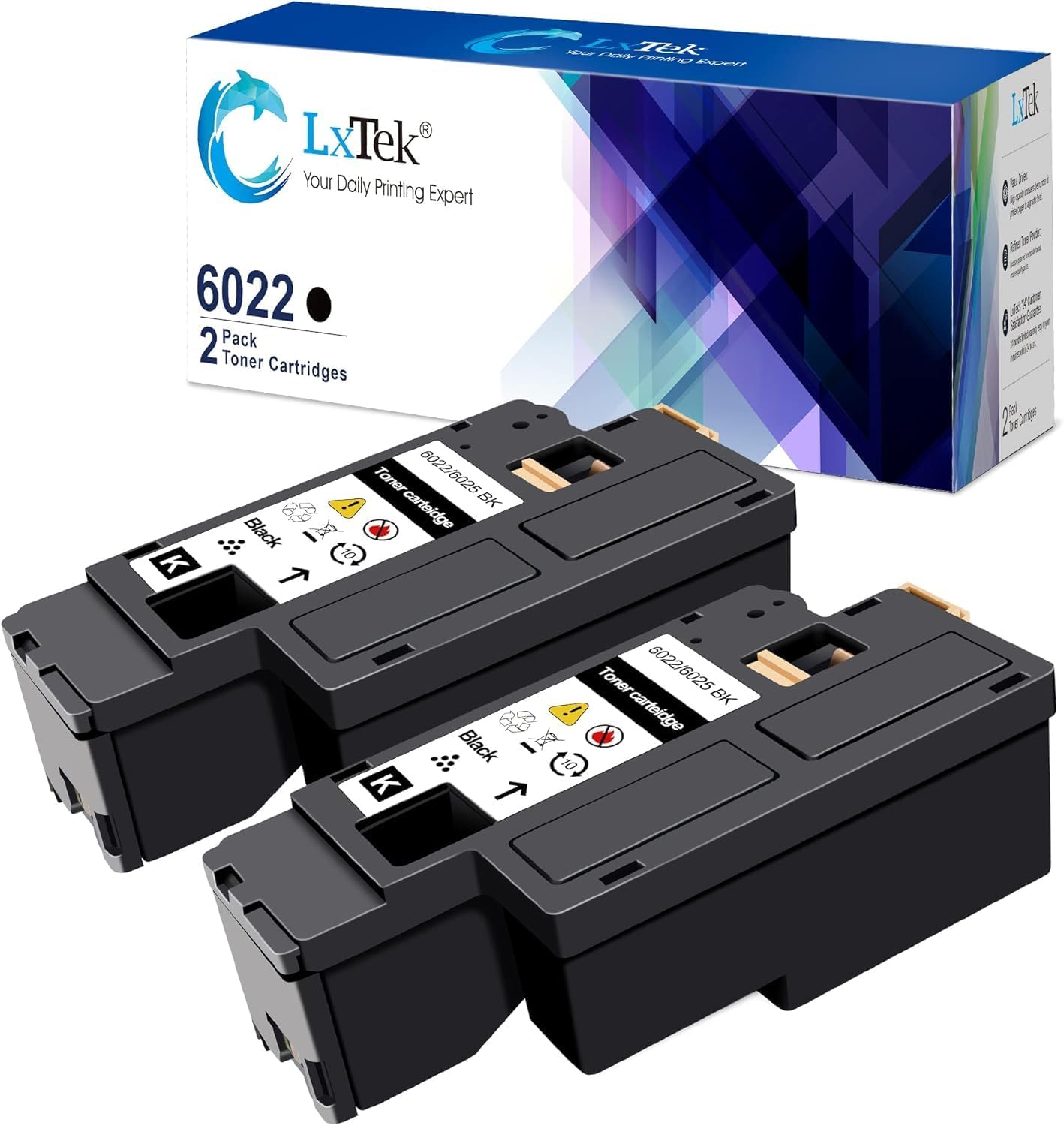 LxTek Remanufactured Toner Cartridge Replacement for Xerox WorkCentre 6027 6025, Phaser 6022 6020 Printer(2 Black 106R02759), High Yield