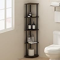 Vista 114 de Furinno Turn-N-Tube - Estantería de exhibición multiuso, de 4 niveles, con tubos redondos, color rosa y blanco