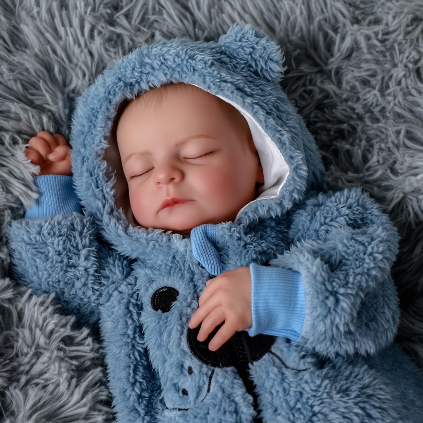 JIZHI Reborn Maschio - 20 Pollici Bambole Neonate Realistiche Fatte a Mano con Corpo in Stoffa Morbido - Bambola sembra un bambino vero (ragazzo occhi chiusi)