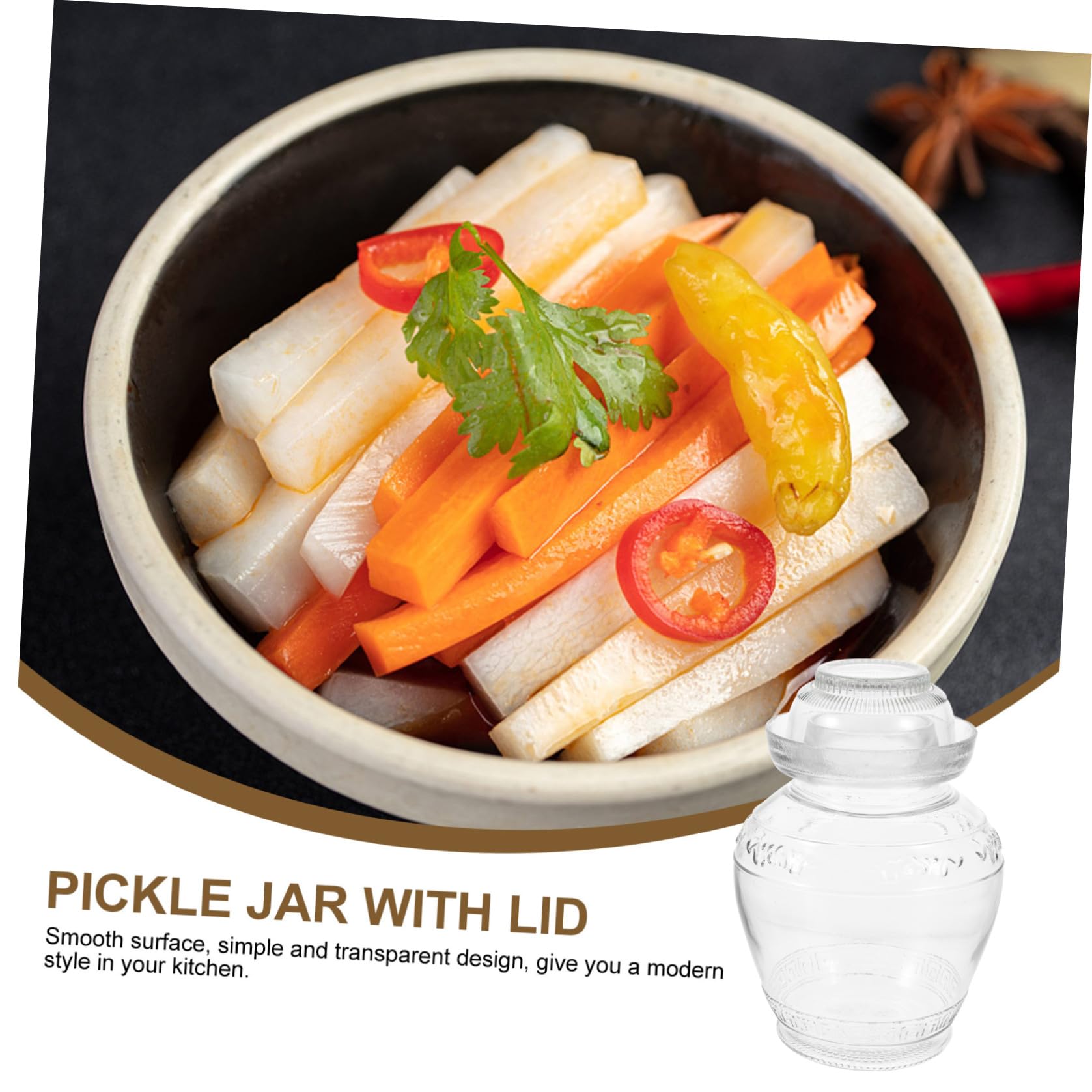 Mipcase Tarro De Cristal Para Encurtidos De Cocina 2.5 Kg Transparente Vidrio Sin Plomo Boca Ancha Sellado Tradicional Para Conservación Casera De Alimentos