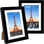 FIXSMITH 4x6 Picture Frame, Black Photo Frames with HD Plexiglass for Wall Hanging or Tabletop Display, 2 Pack