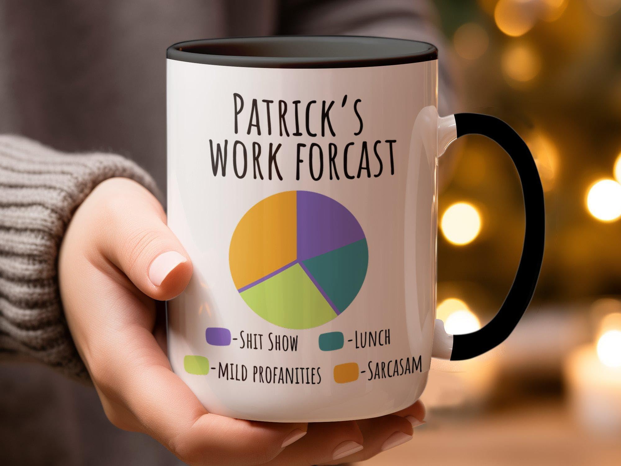 Personalized Work Forecast Funny Office Coffee Mug, Work Forecast Workplace Appreciation Mug, Cup Gift for Manager, Coworker, Employee, Colleague Custom Boss Day