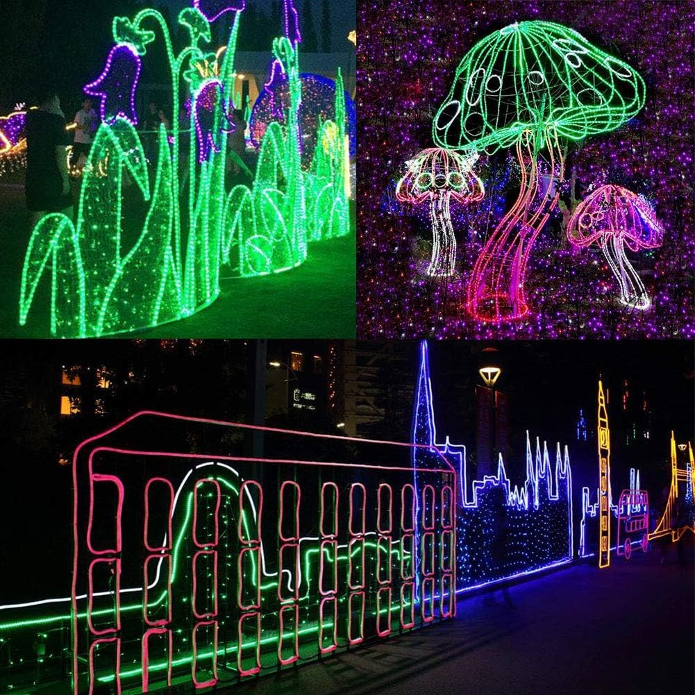 Tubo de luz LED para exterior, 36 LEDs/m LED de 220V LED para interior, tubo fluorescente para exteriores, luces LED impermeables, para terraza, decoración de fiesta (Verde, 15m)