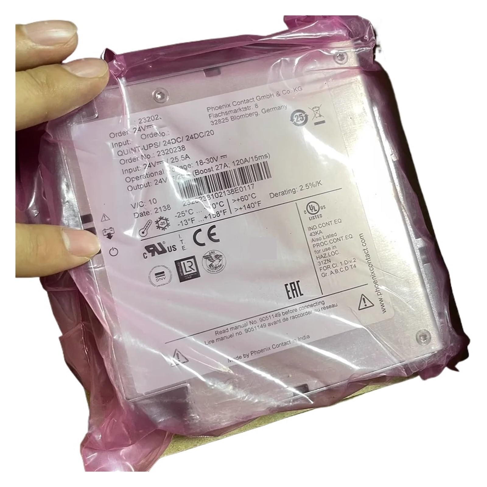 BFSYDLUJ 2320238 QUINT-UPS/24DC/24DC/2024VDC/20A Power Supply